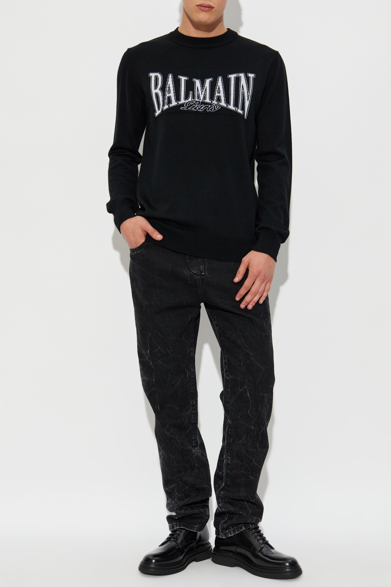Balmain Wool sweater with a crew neck | Men's | Vitkac
